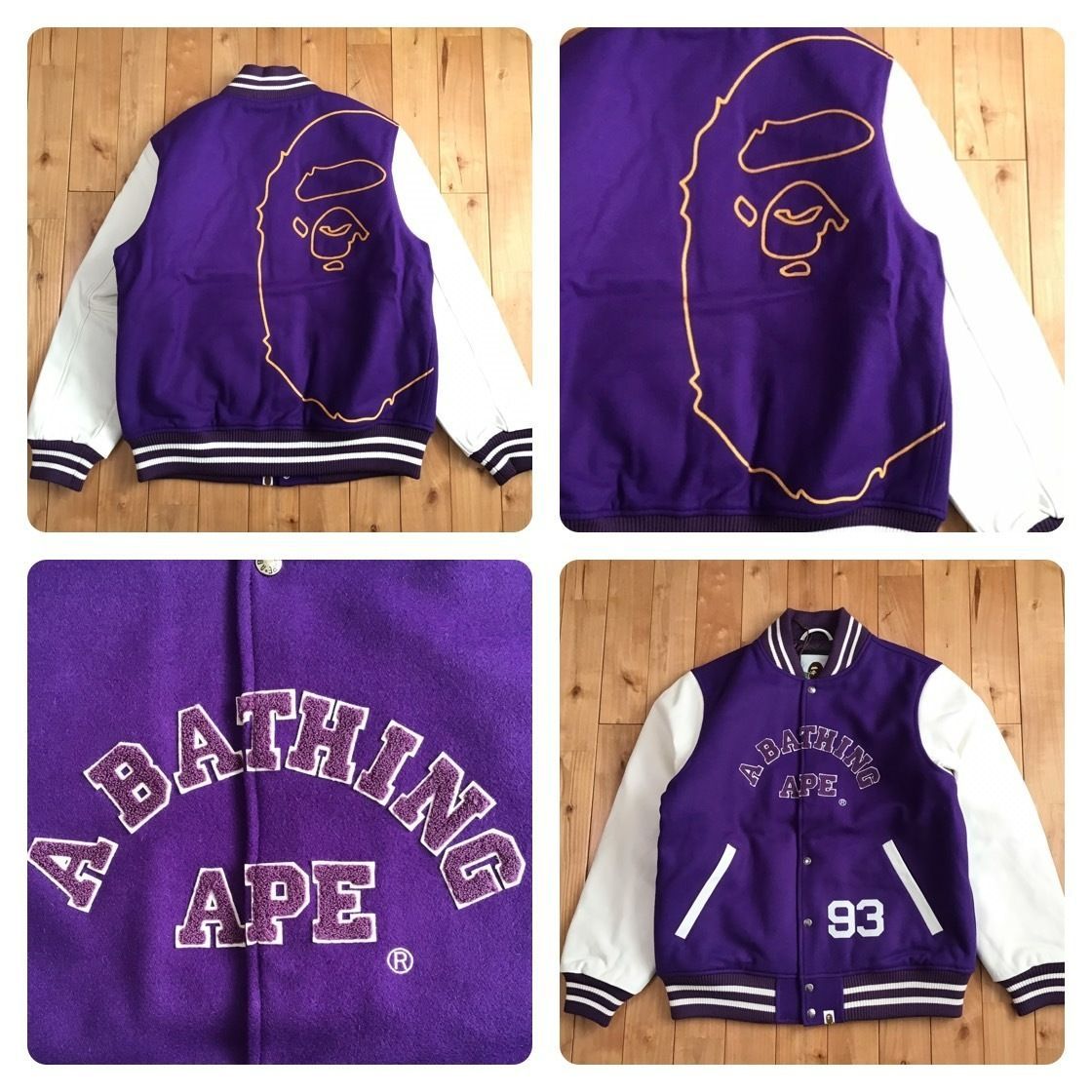 ☆新品☆ XL Giant Ape Head 袖レザー スタジャン a bathing ape BAPE