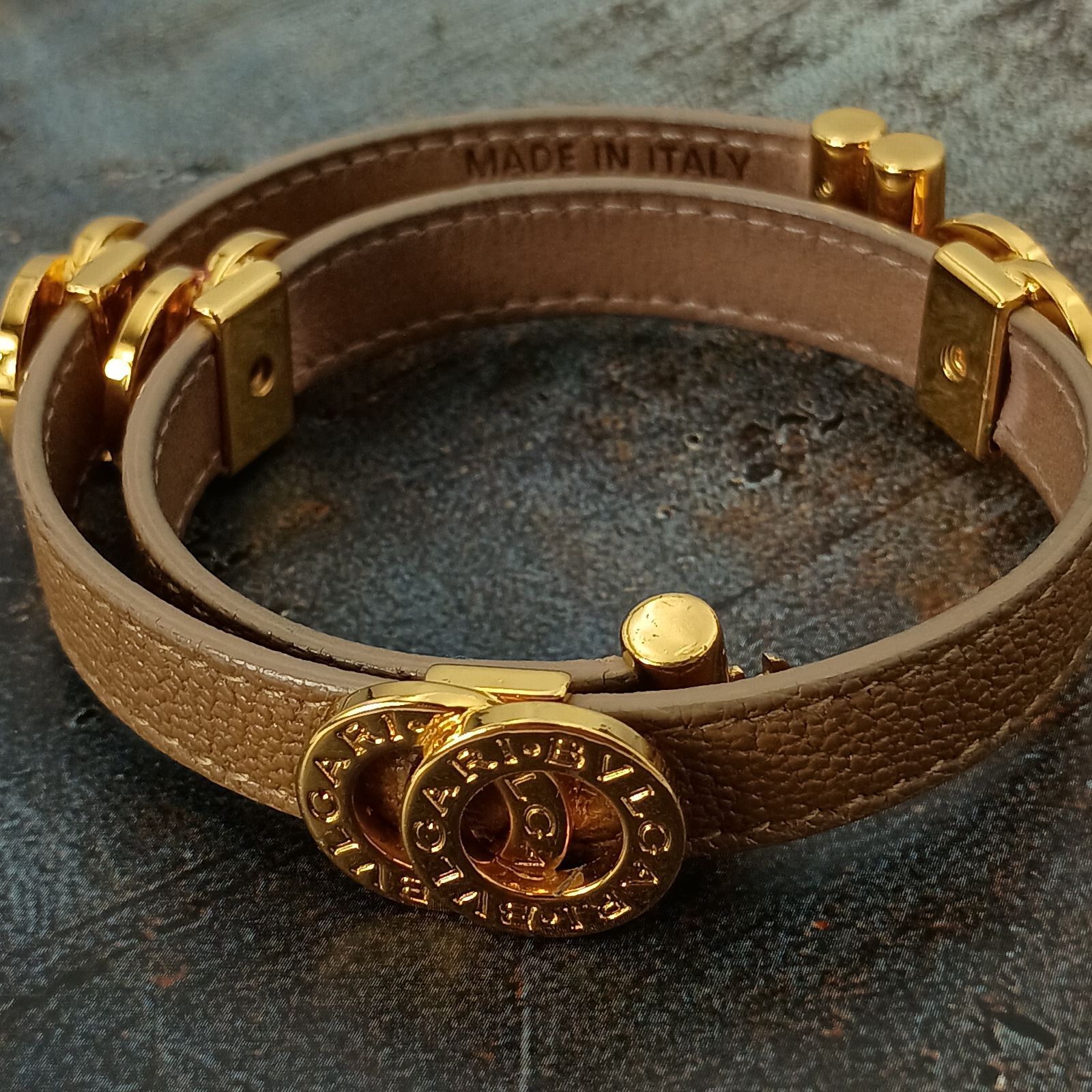 BVLGARI ブルガリ ドッピオトンド ダブルコイル ブレスレット レザー