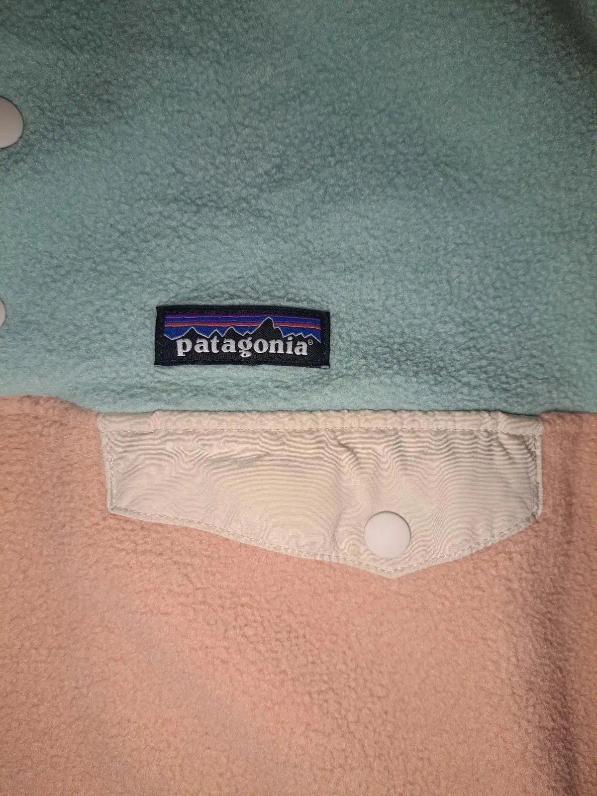 10 s パタゴニア Synchilla シンチラ スナップ-T ミント|ピンク|白