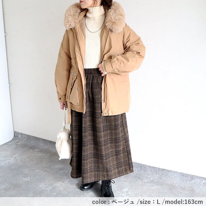 アウター かわいい 黒 CECIL McBEE - フェイクファージャケットコート 