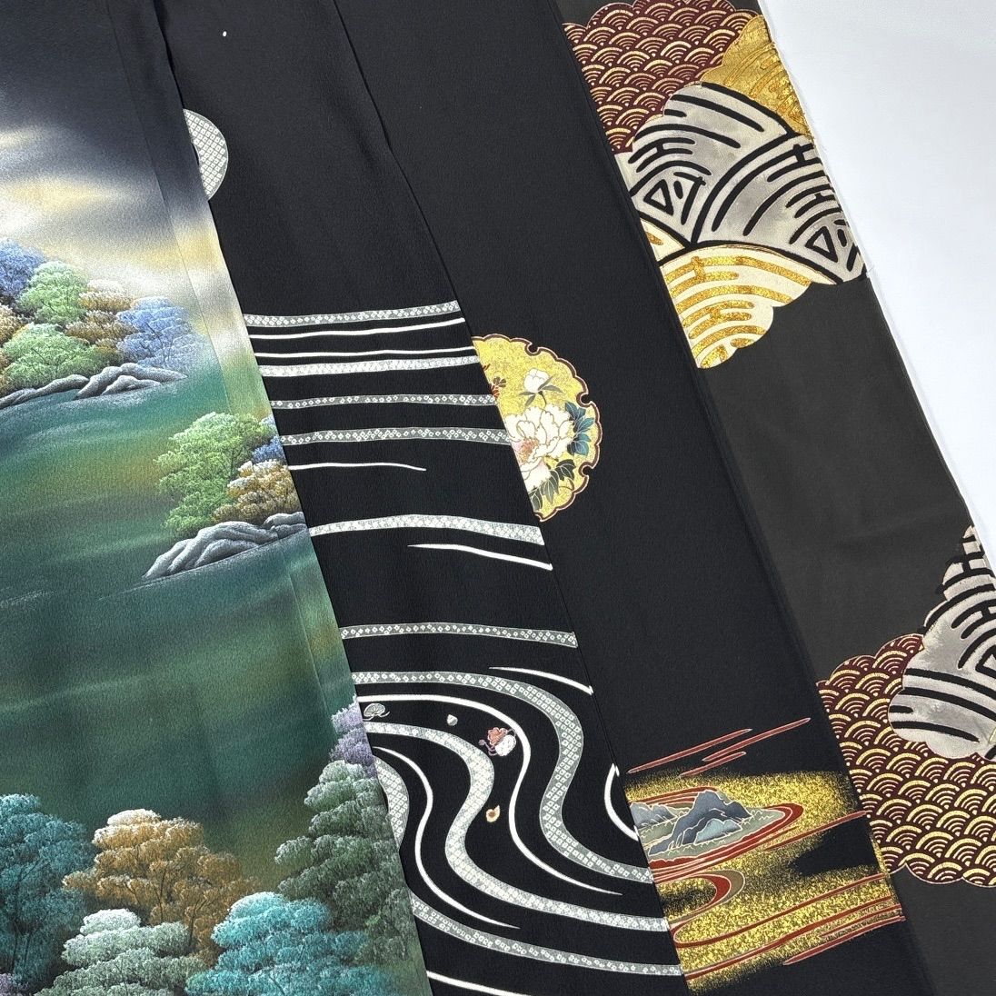 黒留袖 4枚 正絹 着物まとめ売り 同梱購入歓迎 リメイク用 着付け練習