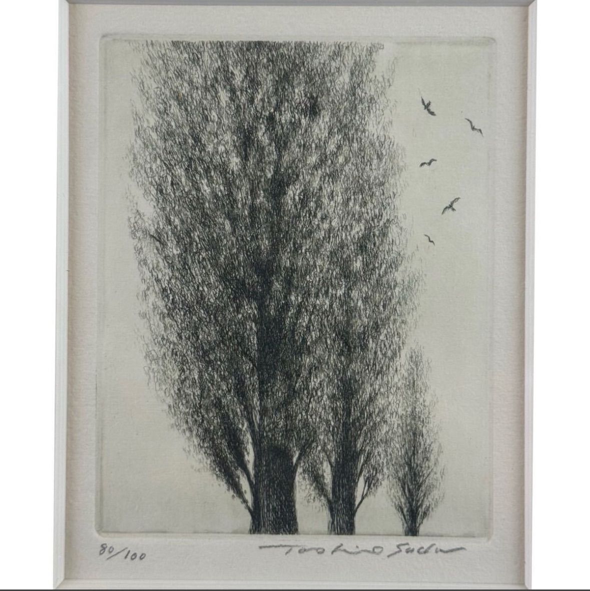 メゾチント銅板版画　川口輝夫/胡桃　28/30 額装 メゾチント銅板版画 川口輝夫/胡桃 28/30 額装 メゾチント銅板版画