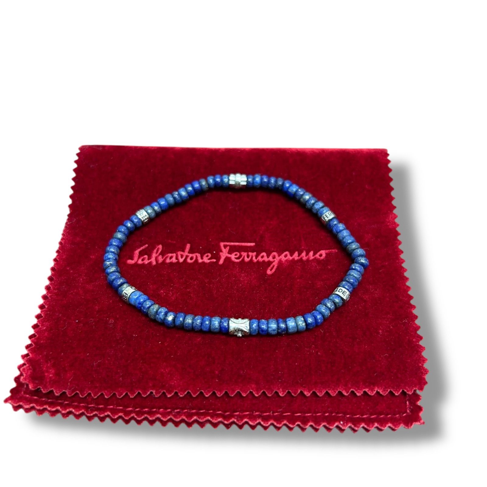 Salvatore Ferragamo Blue Lapis Lazuli Bracelet フェラガモ ラピスラズリ ブレスレット ブルー