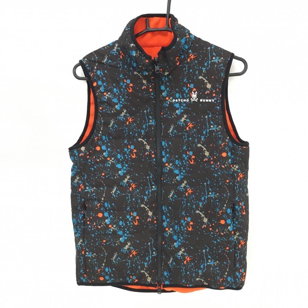 美品】サイコバニー 中綿リバーシブルベスト オレンジ フリース 内側総