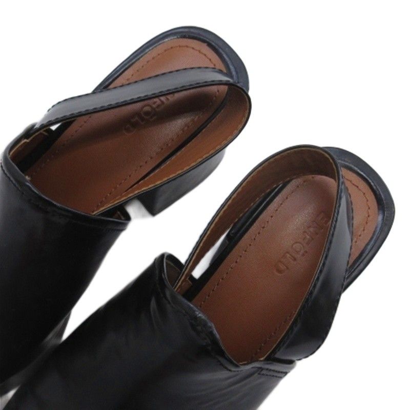  エンフォルド ENFOLD レザー ミュール ブラック 38 24.5 cm ミュール サンダル ミュール