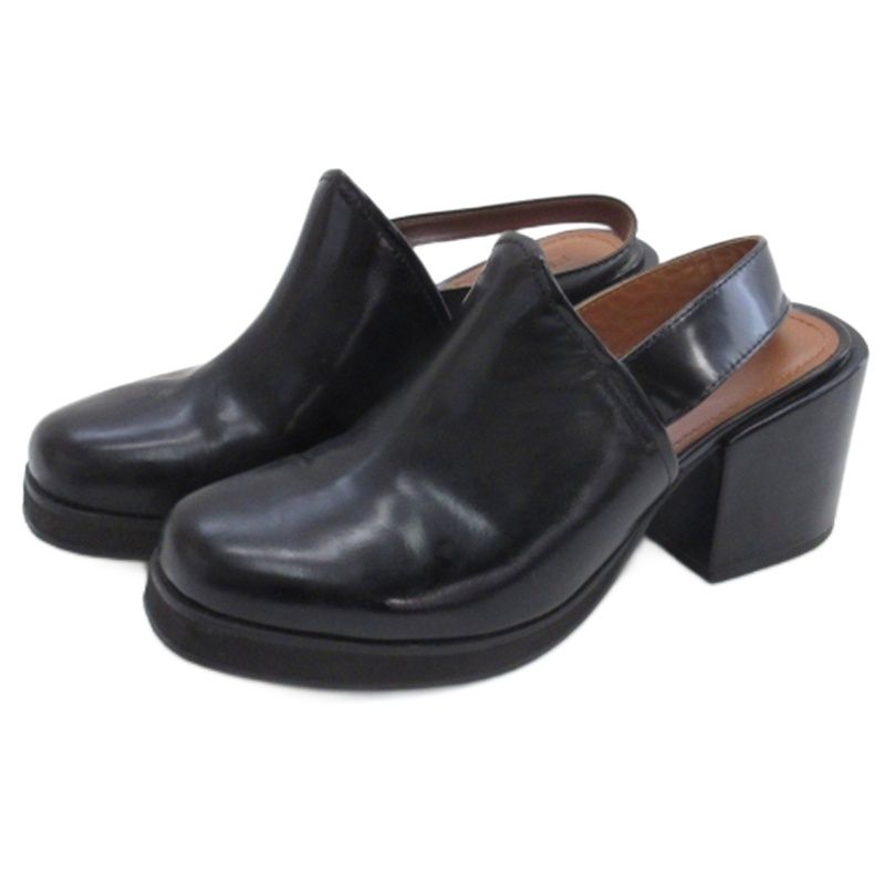 エンフォルド ENFOLD レザー ミュール ブラック 38 24 5 cm