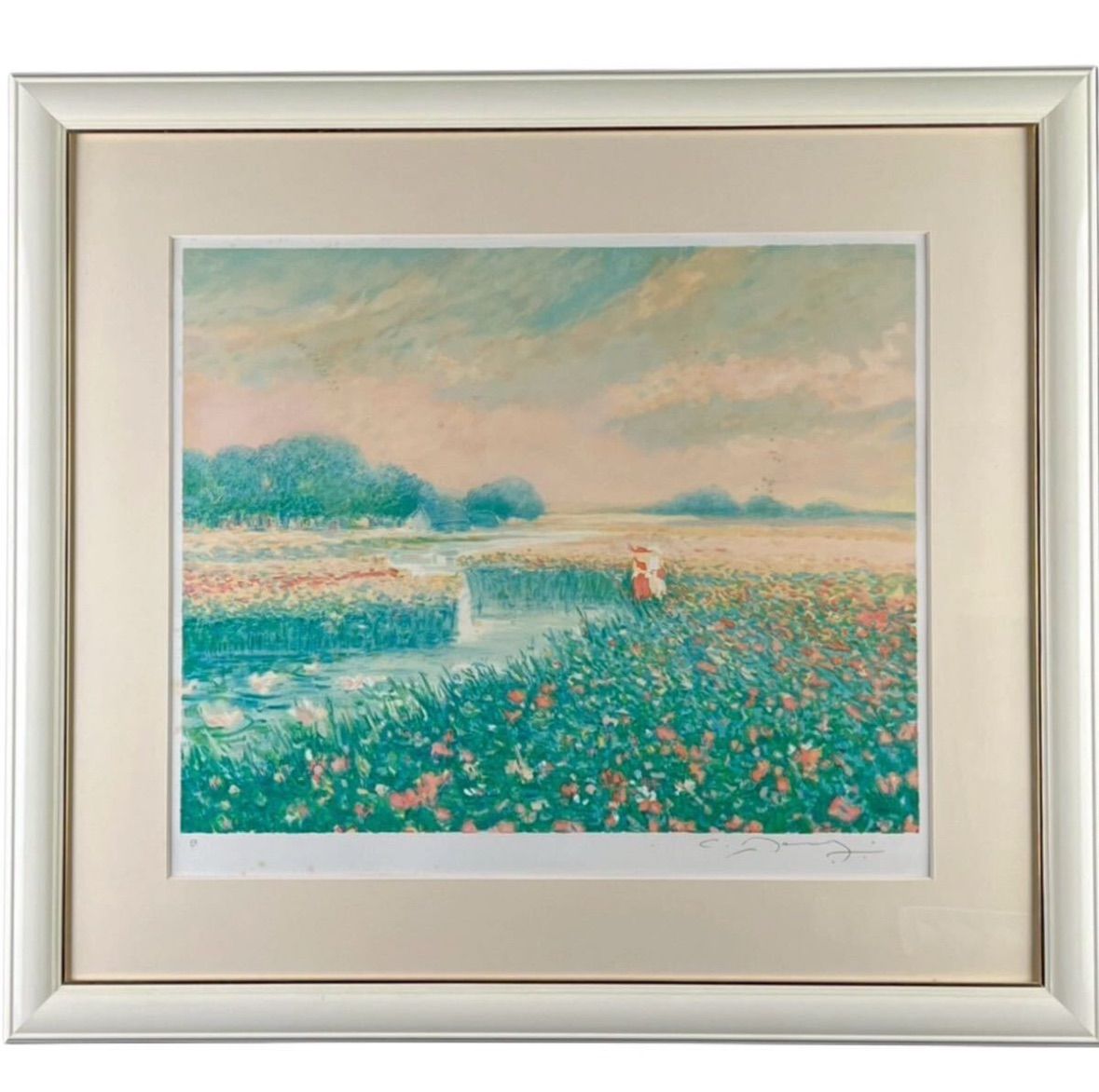 クロード・マヌキアン「すいれん」リトグラフ 12号 EA版 直筆サイン