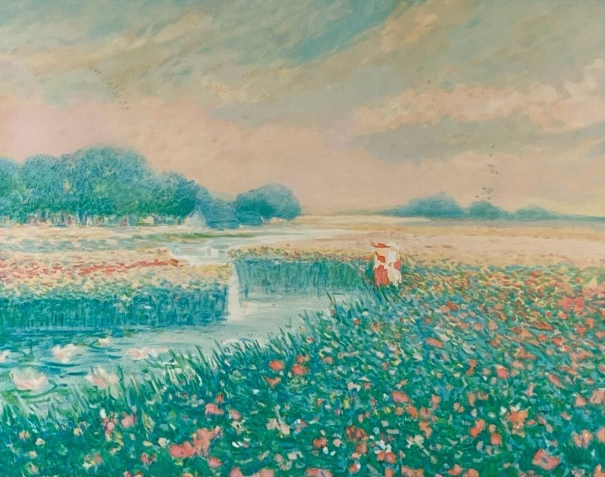 クロード・マヌキアン「すいれん」リトグラフ 12号 EA版 直筆サイン