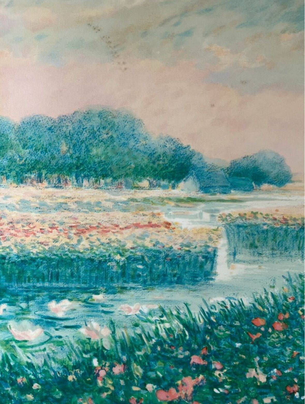 クロード・マヌキアン「すいれん」リトグラフ 12号 EA版 直筆サイン