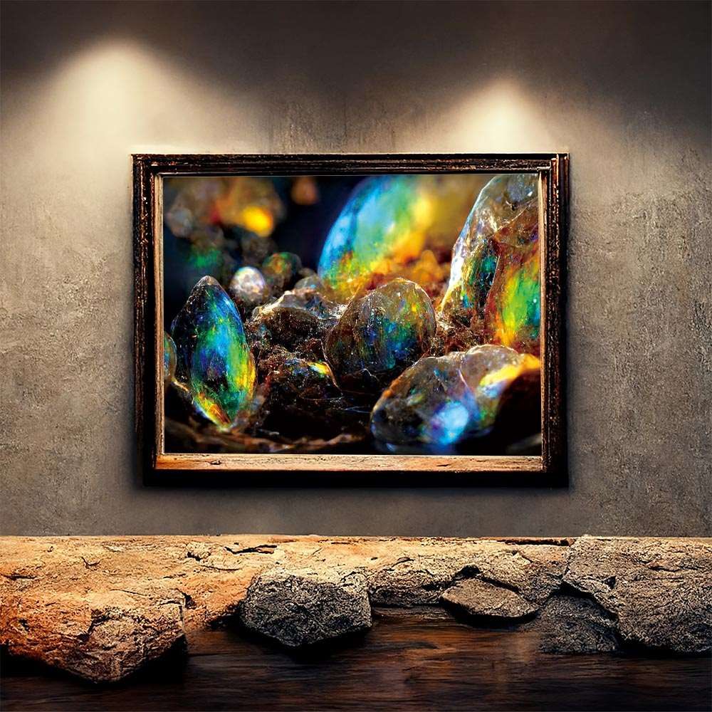 B3サイズ（約36x51cm）】【lh-poster-139】【フレーム付き】天然石