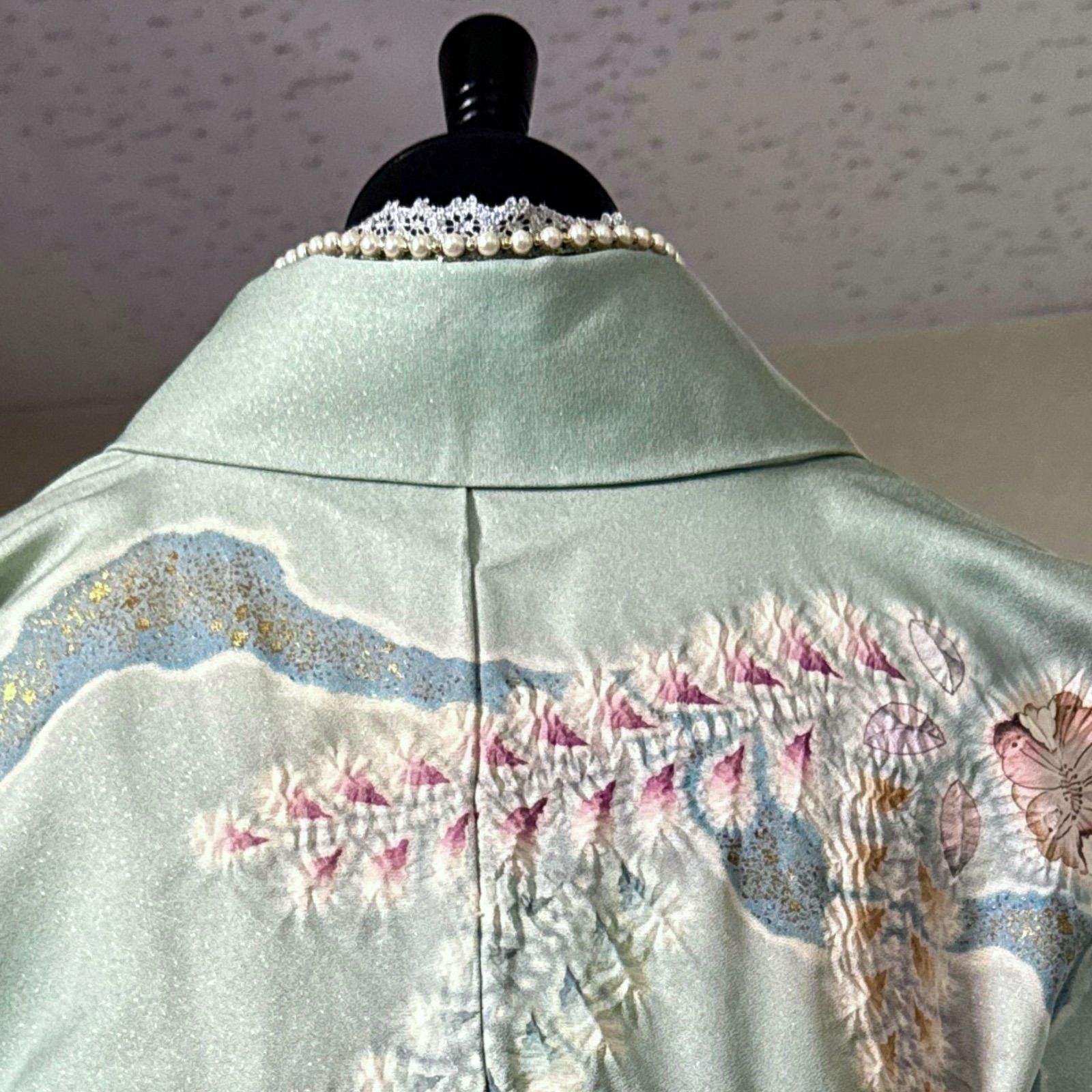 極上 辻が花 振袖・フルセット(7点) 手絞り・翠山工房・落款有・十日町