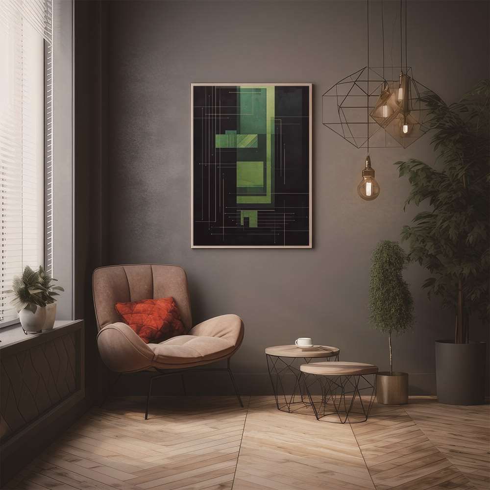 B4サイズ（約25x36cm）】【lh-poster-1408】【フレーム付き】幾何学