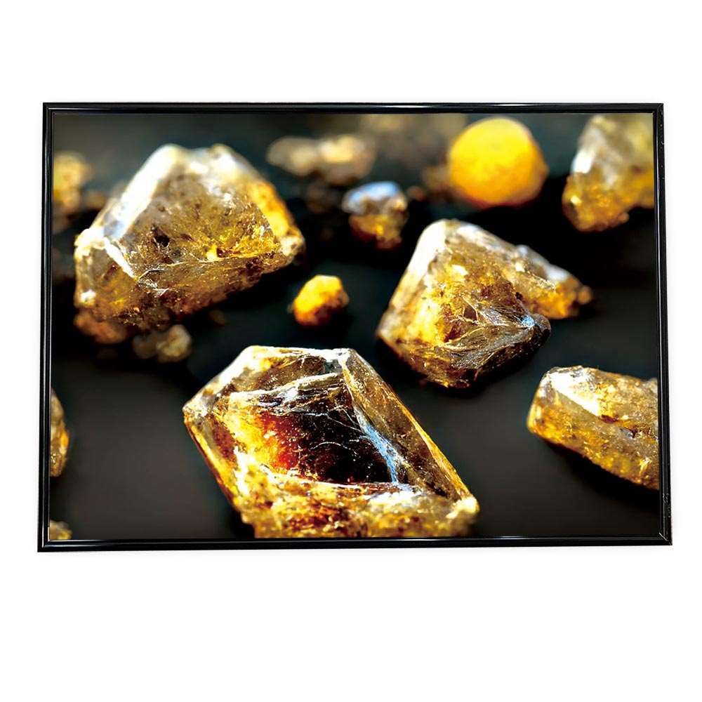 【B2サイズ（約51x73cm）】【lh-poster-141】【フレーム付き】シトリン 黄色 宝石 ジュエリー 11月 天然石 パワーストーン 誕生石 stone ポスター ポスター フォト フレーム アート モダン 誕生石 横