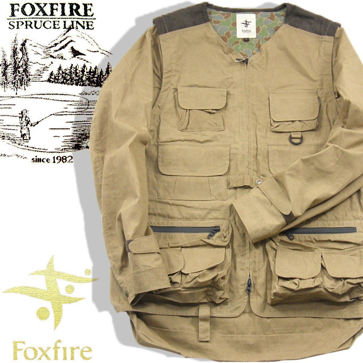 Foxfire フォックスファイヤー ベストにもなる ユーティリティ ジャケット ベスト 2 WAY ノー 通気 防風 フィッシング フライ ワックスクロス チョークマーク アルフラックスクロス ｜ オールシーズン