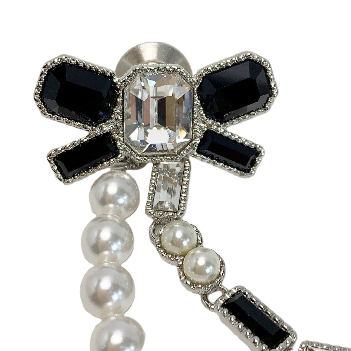 CHANEL シャネル ココマーク リボン ブローチ B23K ブラック×パール GP