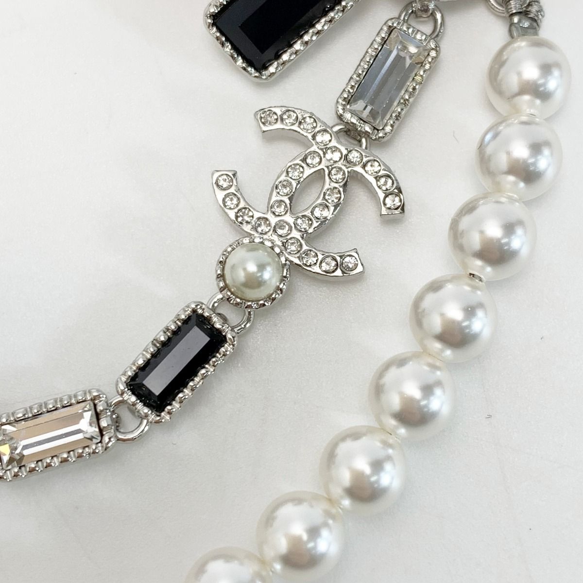 CHANEL シャネル ココマーク リボン ブローチ B23K ブラック×パール GP