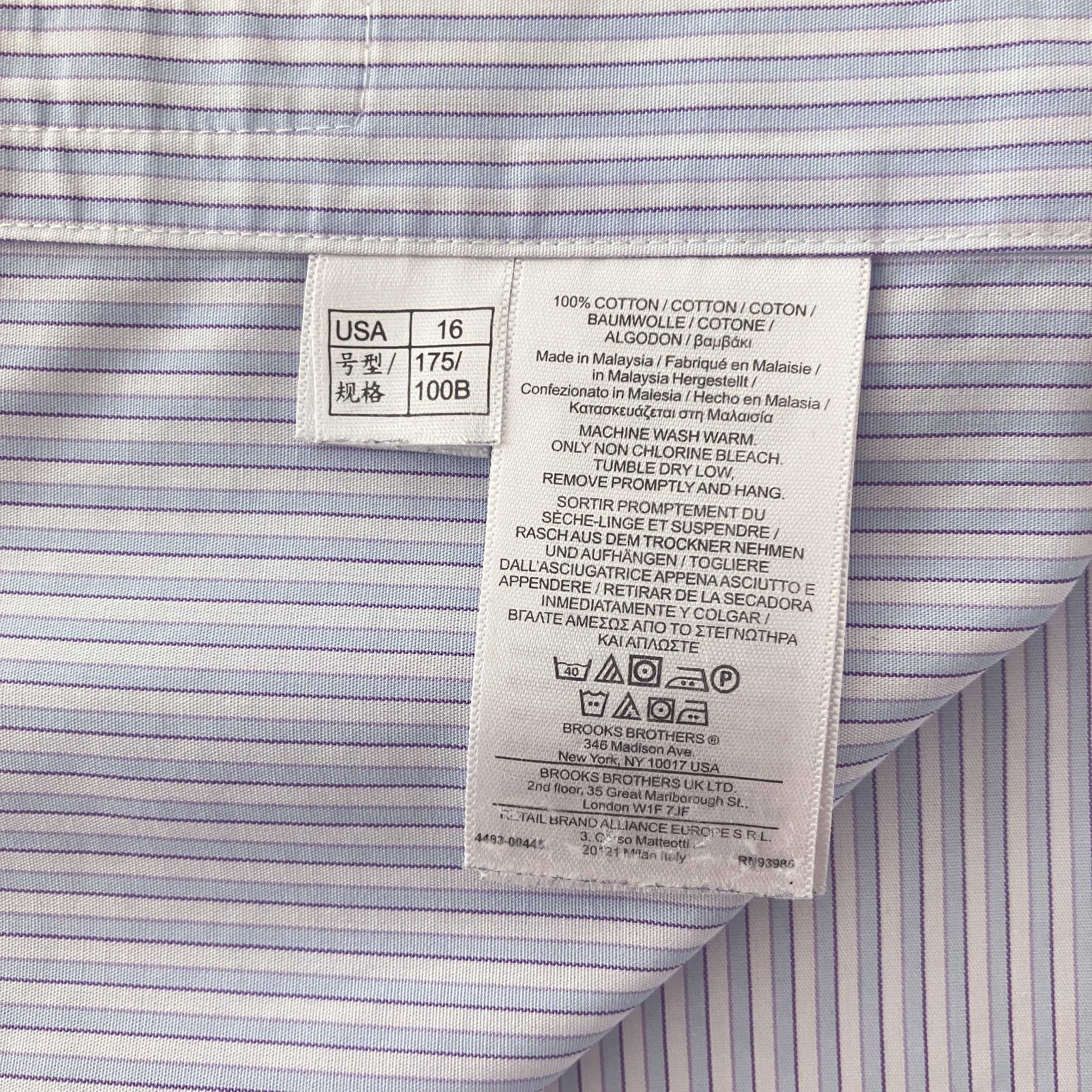 16-32/33】Brooks Brothers 346 ワイドカラーシャツ / Slim Fit