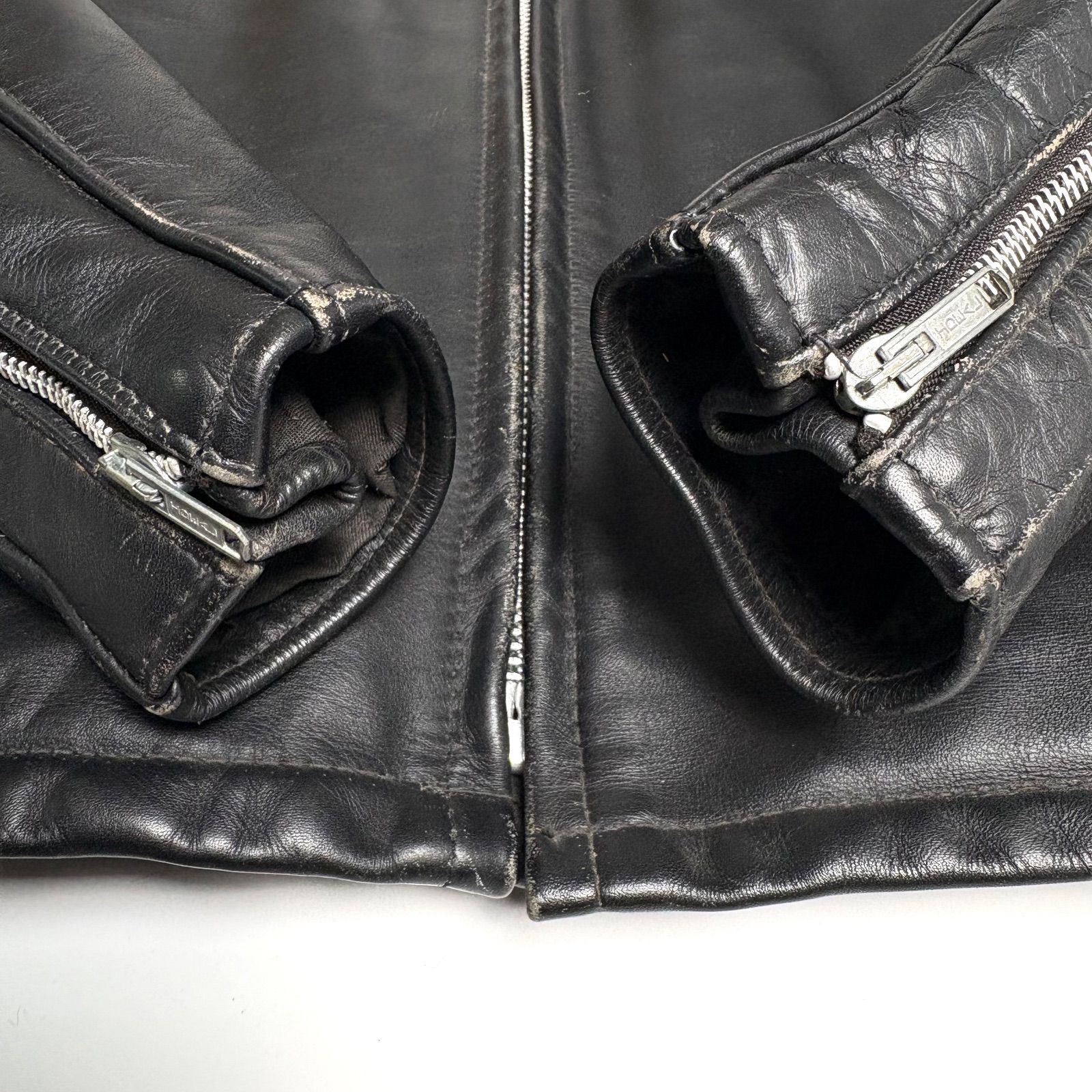 米国製】Schott レザー ライダースジャケット 黒 44 シングル 本革