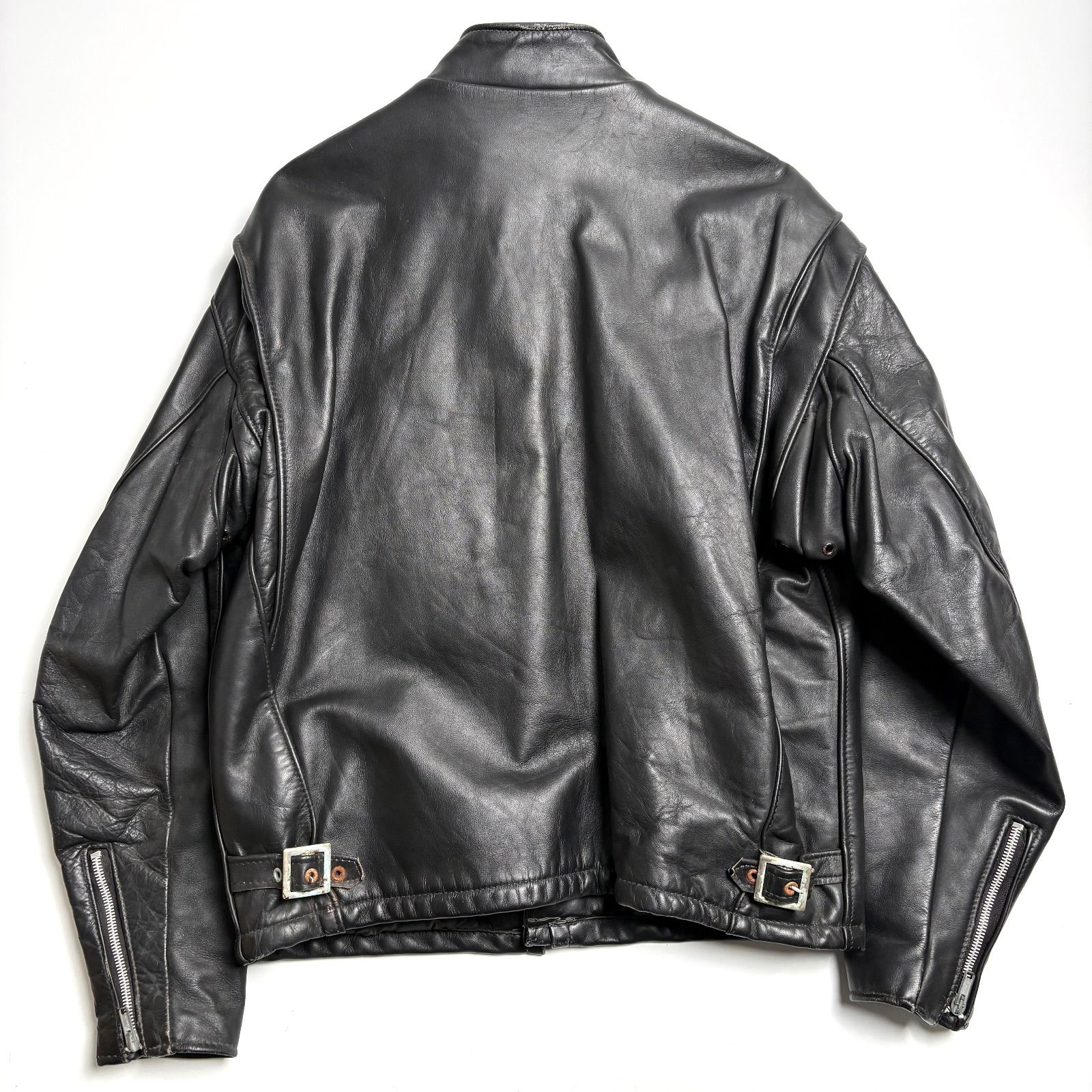 米国製】Schott レザー ライダースジャケット 黒 44 シングル 本革