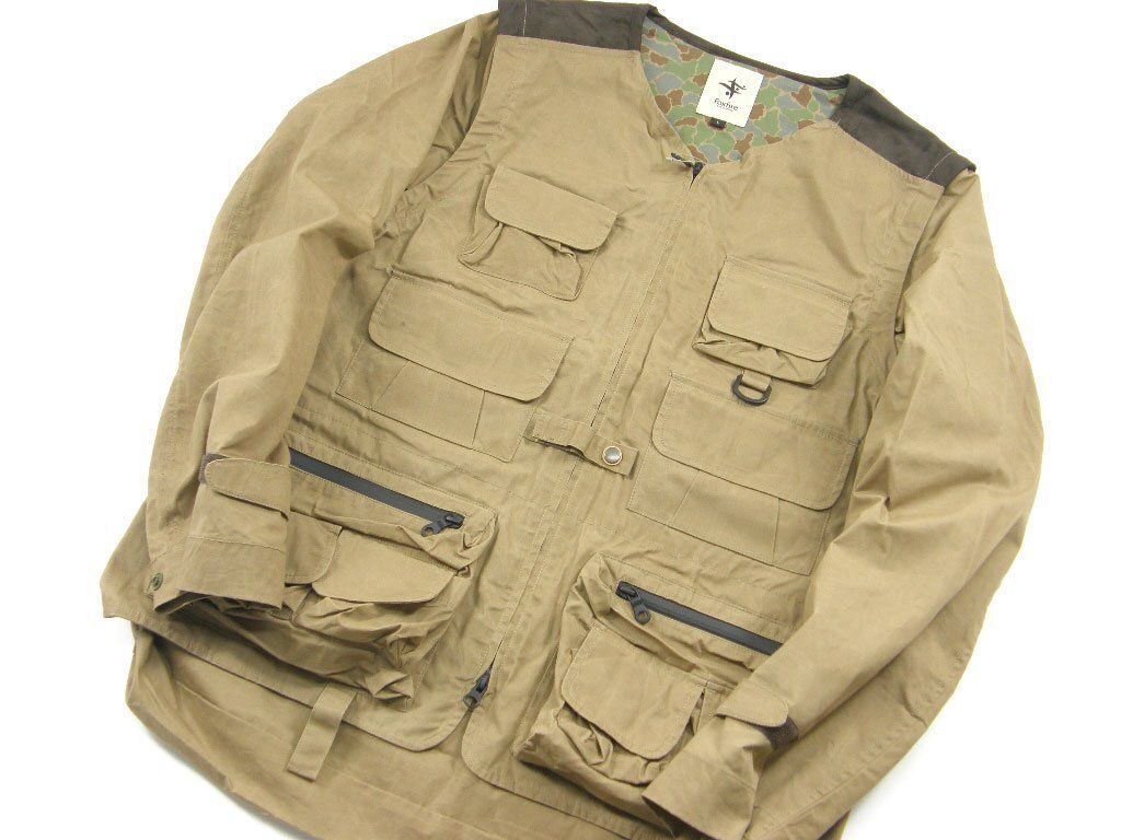 Foxfire フォックスファイヤー ベストにもなる ユーティリティ ジャケット ベスト 2 WAY ノーカラー 通気 防風 フィッシング フライ ワックスクロス チョークマーク アルフラックスクロス ｜ オールシーズン