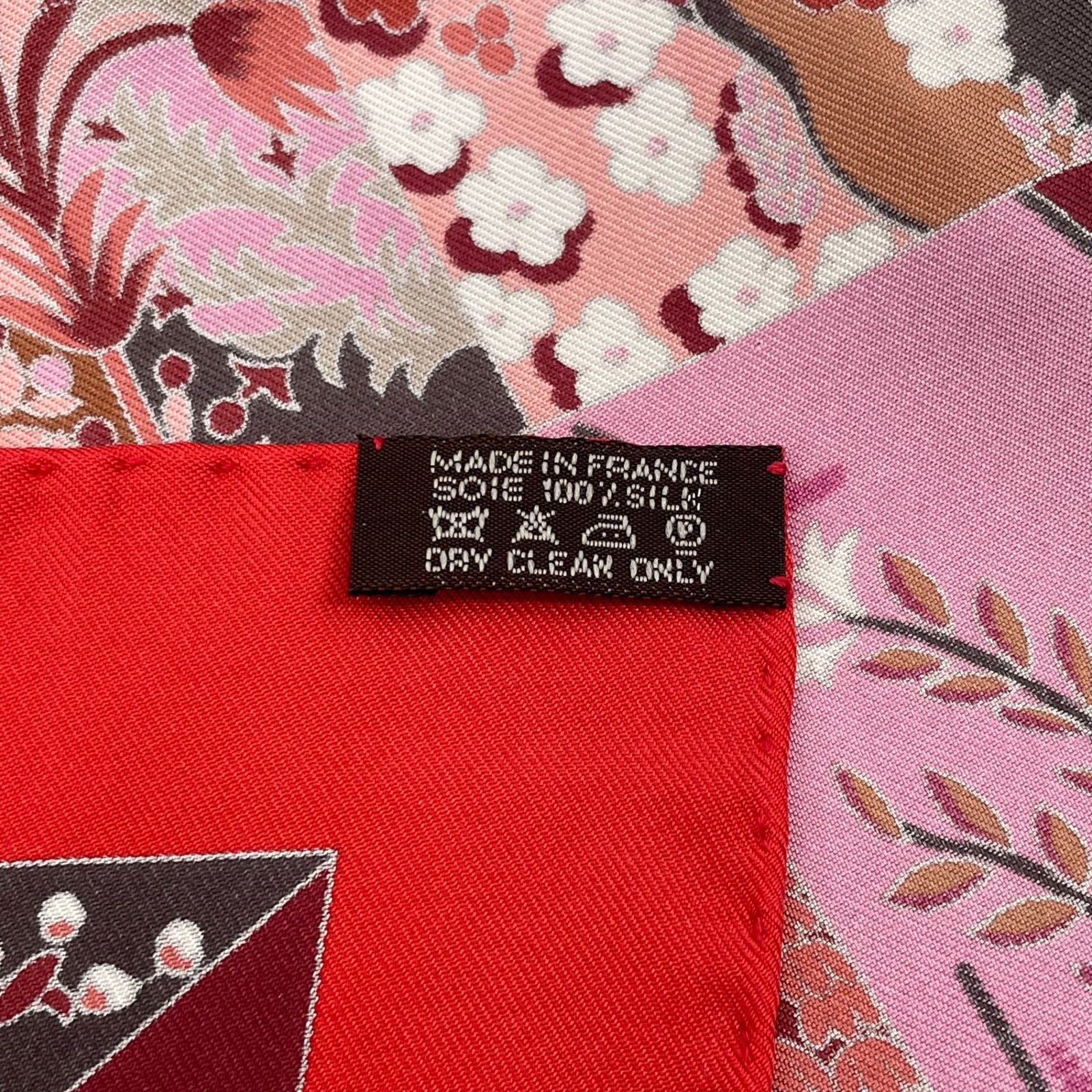 極美品 HERMES エルメス スカーフ カレ90 シルク Tout en Quilt レッド