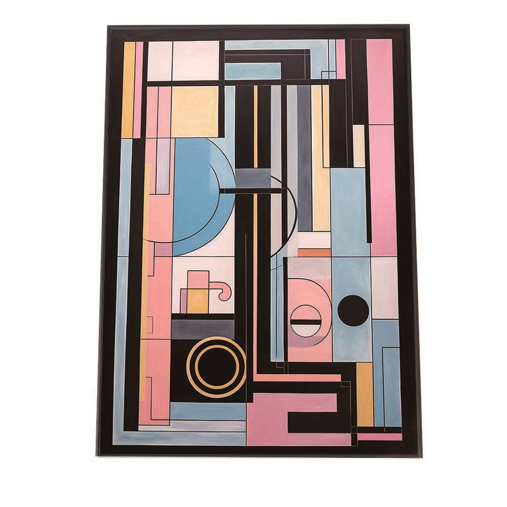 【B1サイズ（約73x103cm）】【lh-poster-1440】【フレーム付き】幾何学 アート ポスター インテリア 紙 什器 雑貨 小物 アーティスト