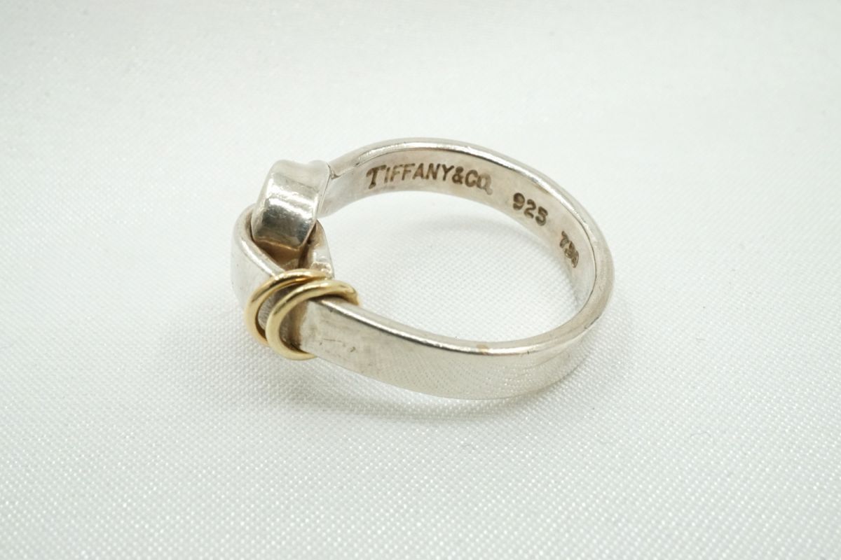 ティファニー コンビ フック＆アイ リング ノット 約9.5号 指輪 SV925