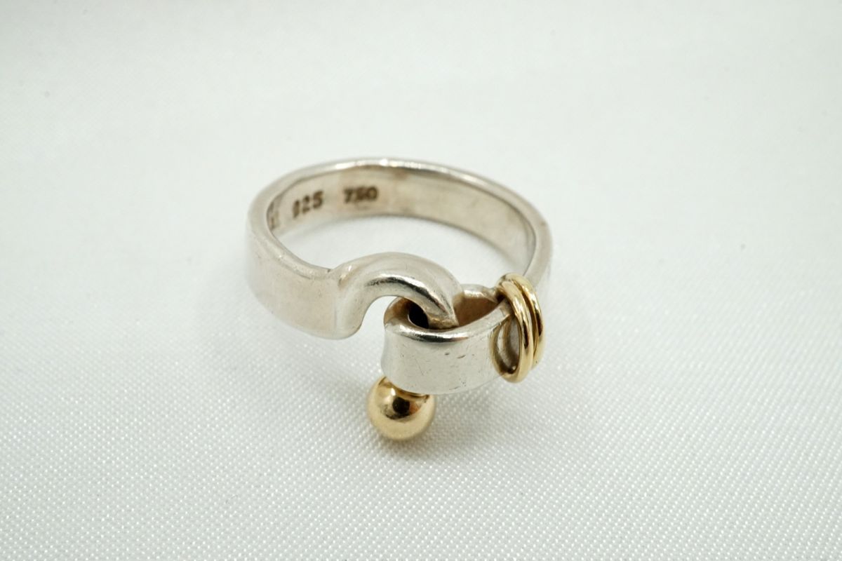 ティファニー コンビ フック＆アイ リング ノット 約9.5号 指輪 SV925