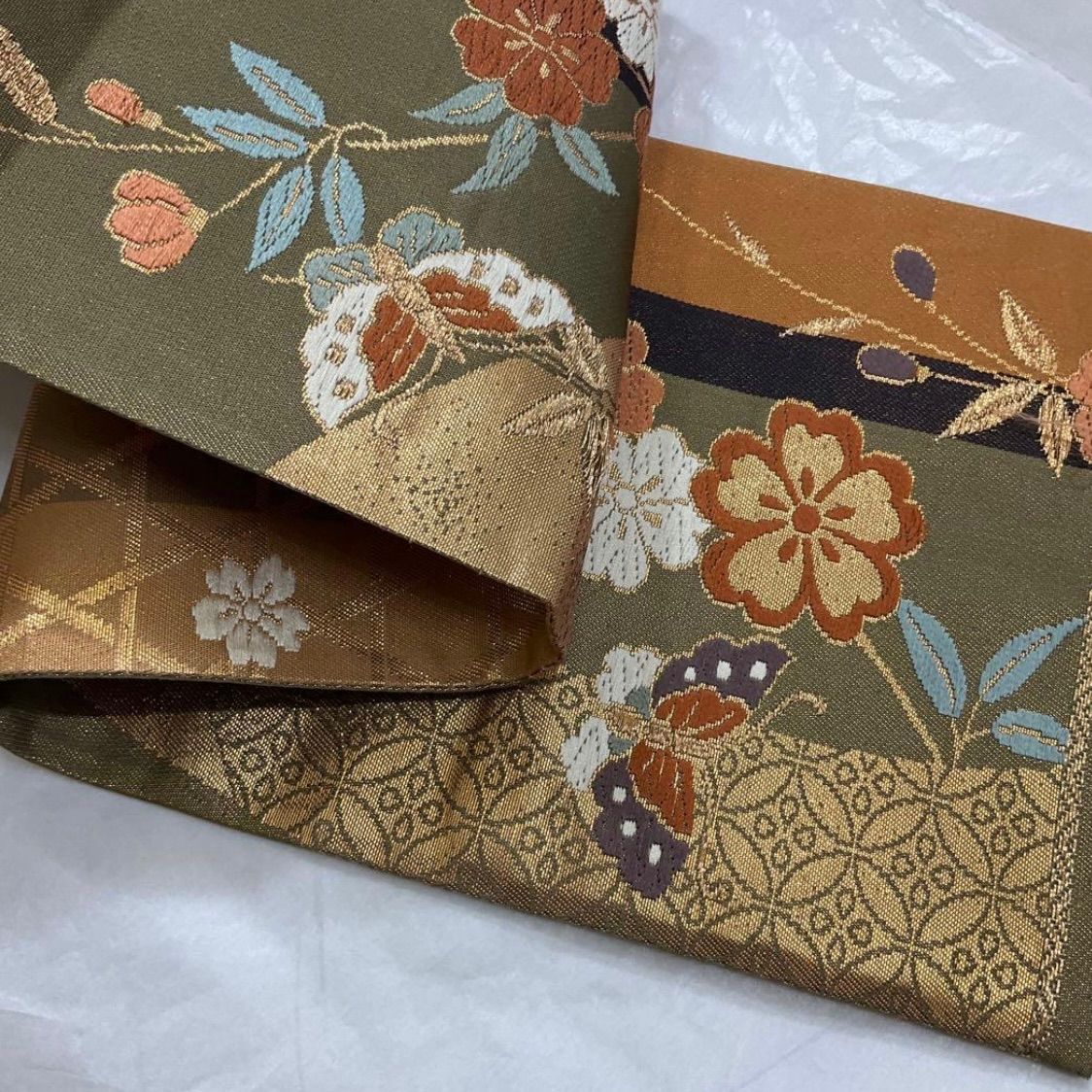 kimomo+one○送料無料○kimonoarisa○未使用同然○最高級西陣織唐織