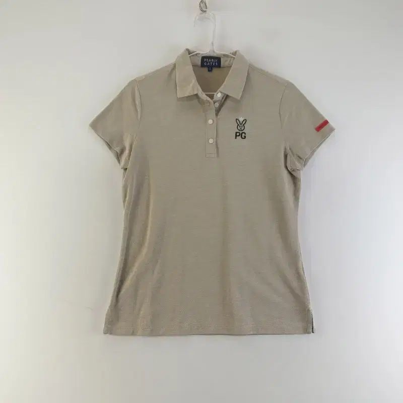 パーリーゲイツ レディース 2SIZE ベージュ 半袖 カラーTシャツ K9660