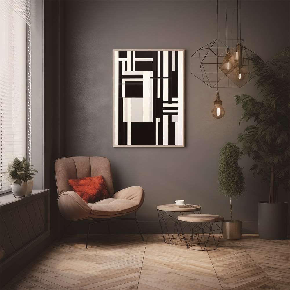 【A2サイズ（約42x59cm）】【lh-poster-1456】【フレーム付き】幾何学 アート ポスター インテリア 紙 什器 雑貨 小物 アーティスト