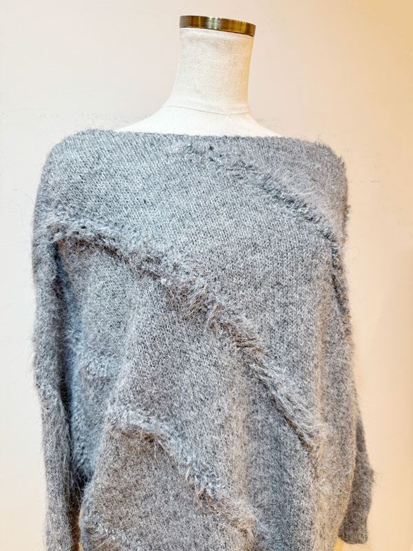  い MN Knit Factory エムエヌ ニットファクトリー フリンジ付きセーター ニット セーター 長袖 ニット セーター