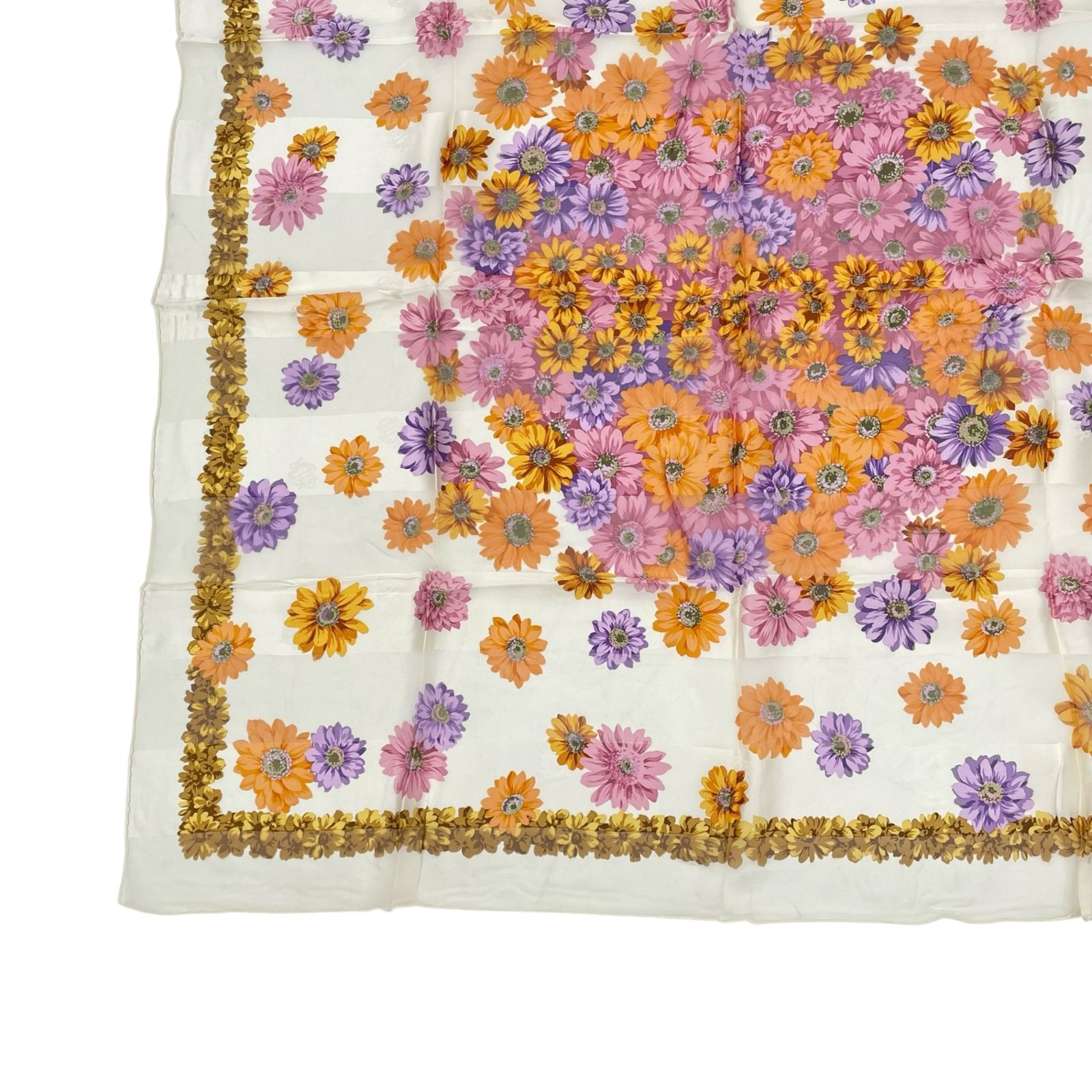 未使用品 Christian Dior クリスチャン ディオール スカーフ シルク 花