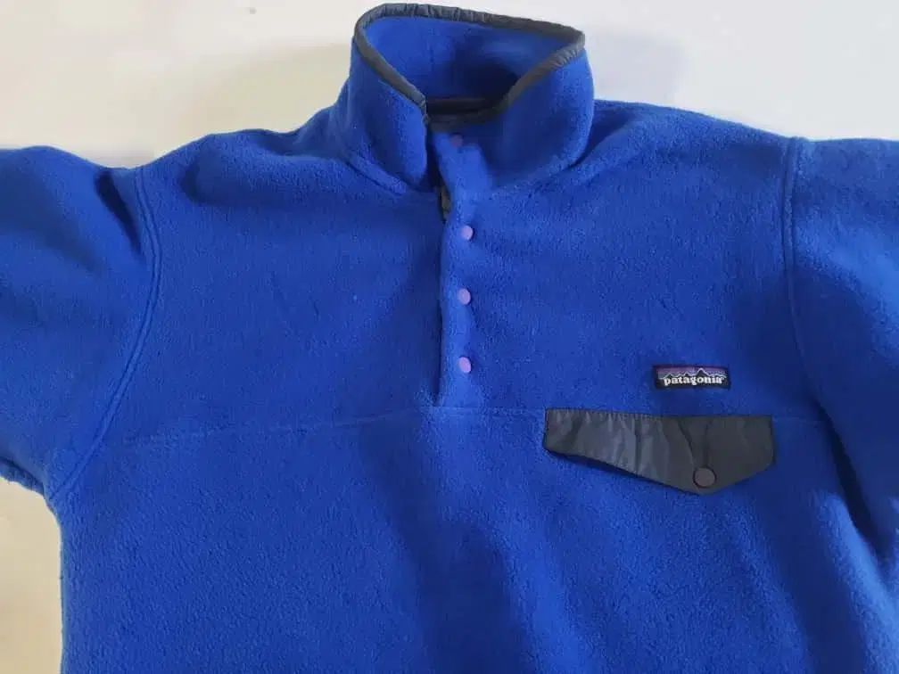 90 s patagonia パタゴニア Synchilla シンチラ スナップ-T ブルー|グレー メキシコ