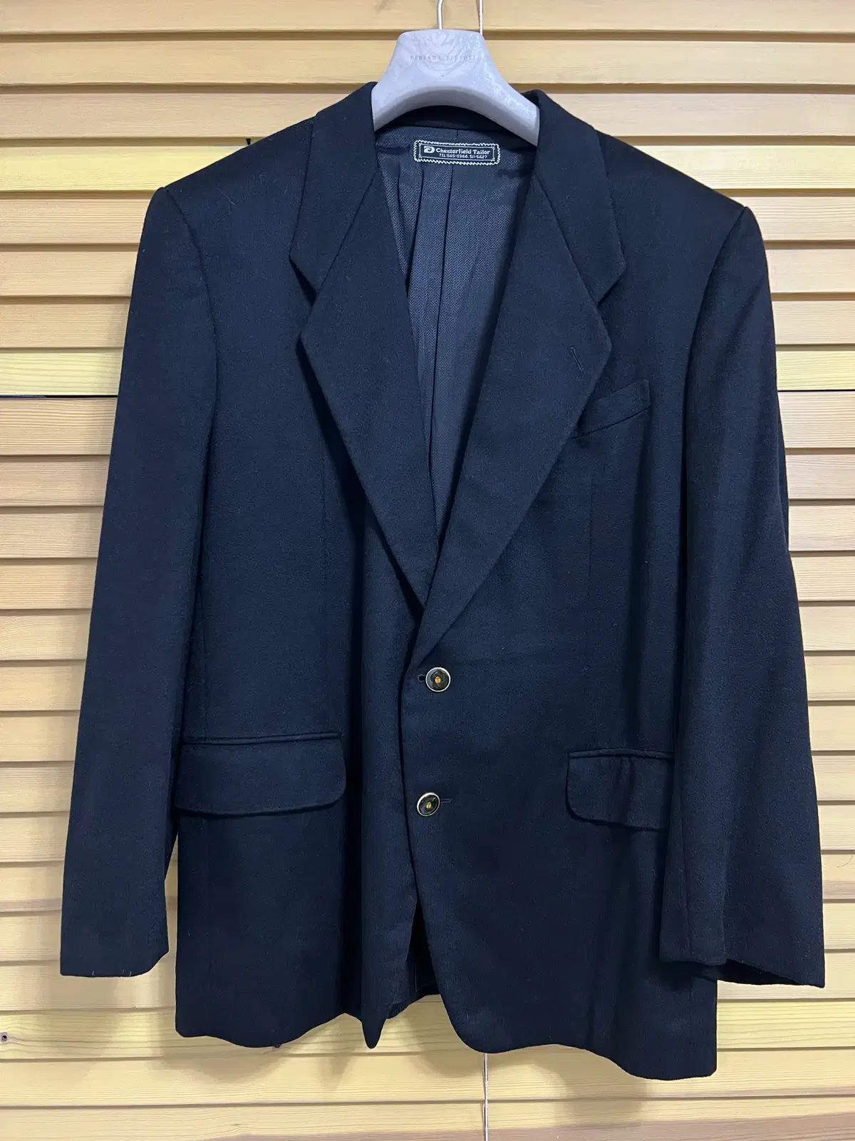 チェスターフィールド メンズ ブラック カシミア100 カシミア ジャケット