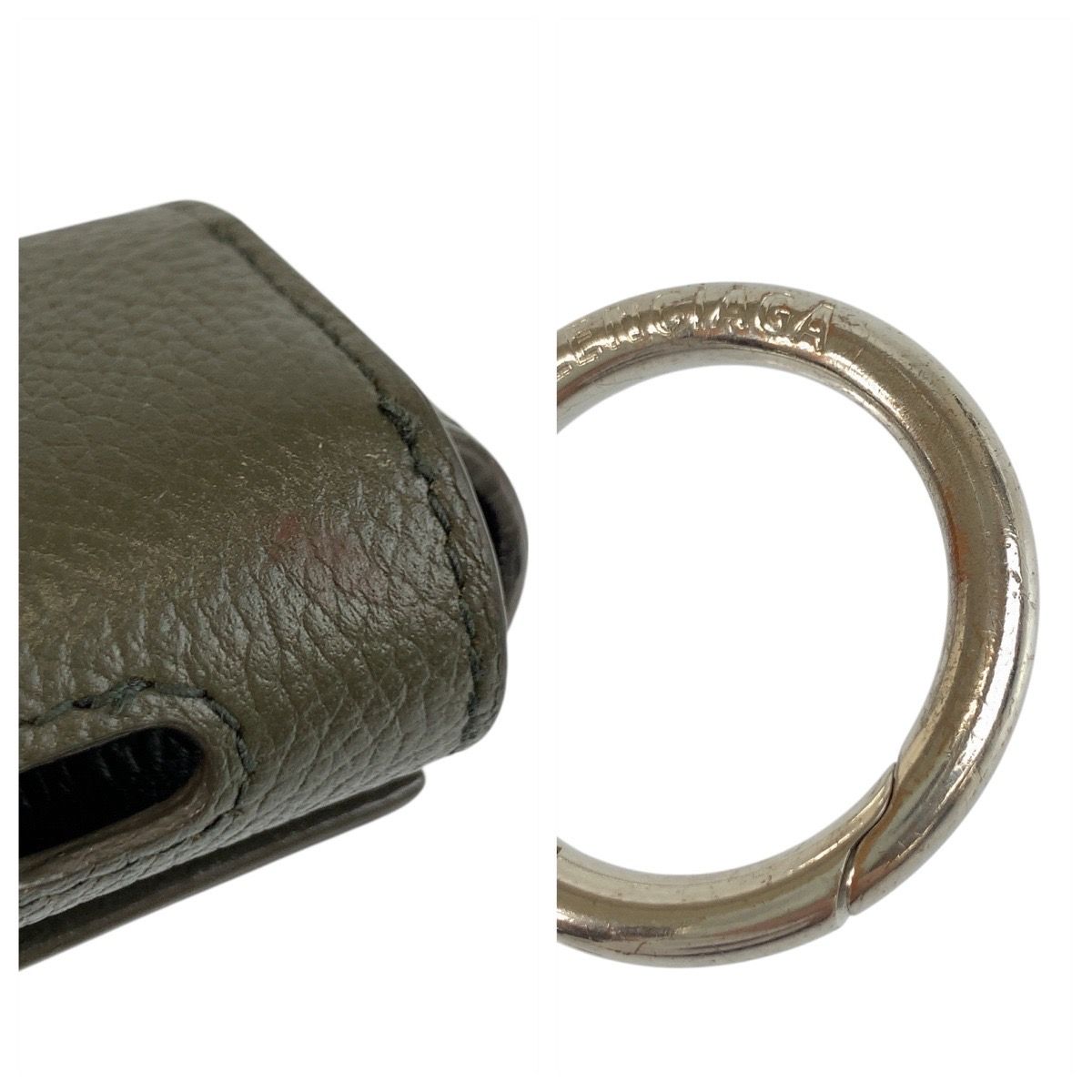 BALENCIAGA バレンシアガ Cash グレー ブラウン シルバー金具 レザー