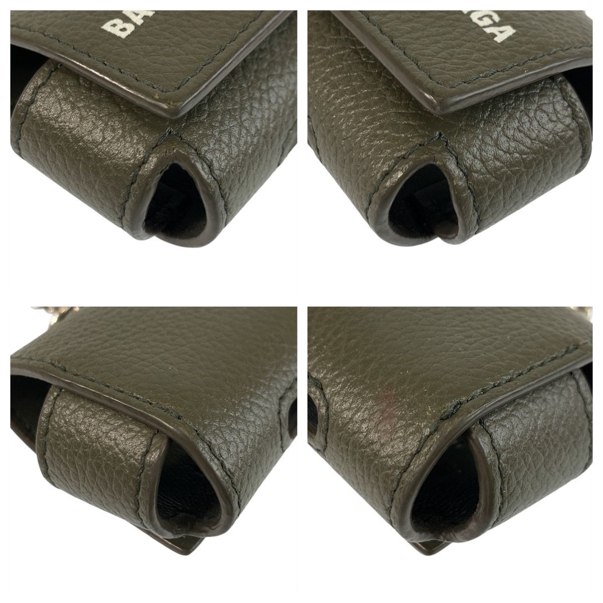 BALENCIAGA バレンシアガ Cash グレー ブラウン シルバー金具 レザー