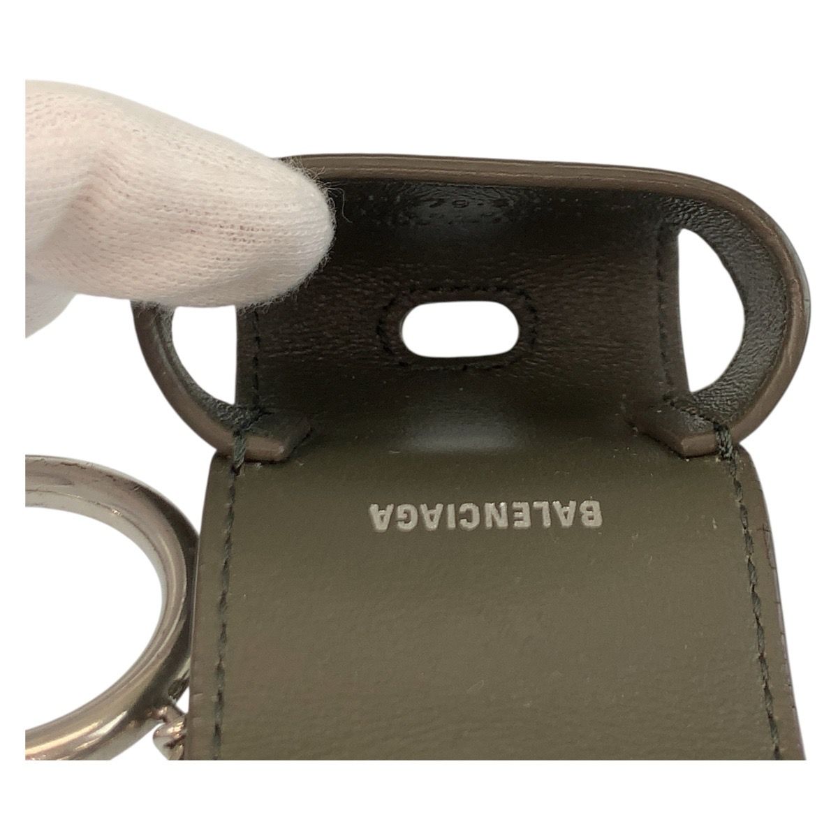 BALENCIAGA バレンシアガ Cash グレー ブラウン シルバー金具 レザー