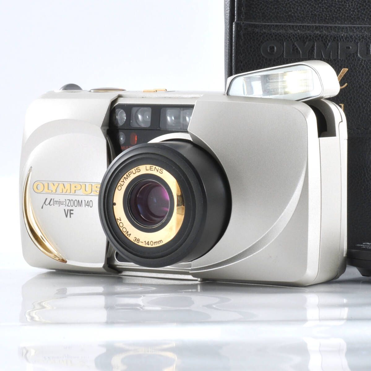 オリンパス】OLYMPUS μ Zoom 140 VF ゴールド + 専用ケース #P188