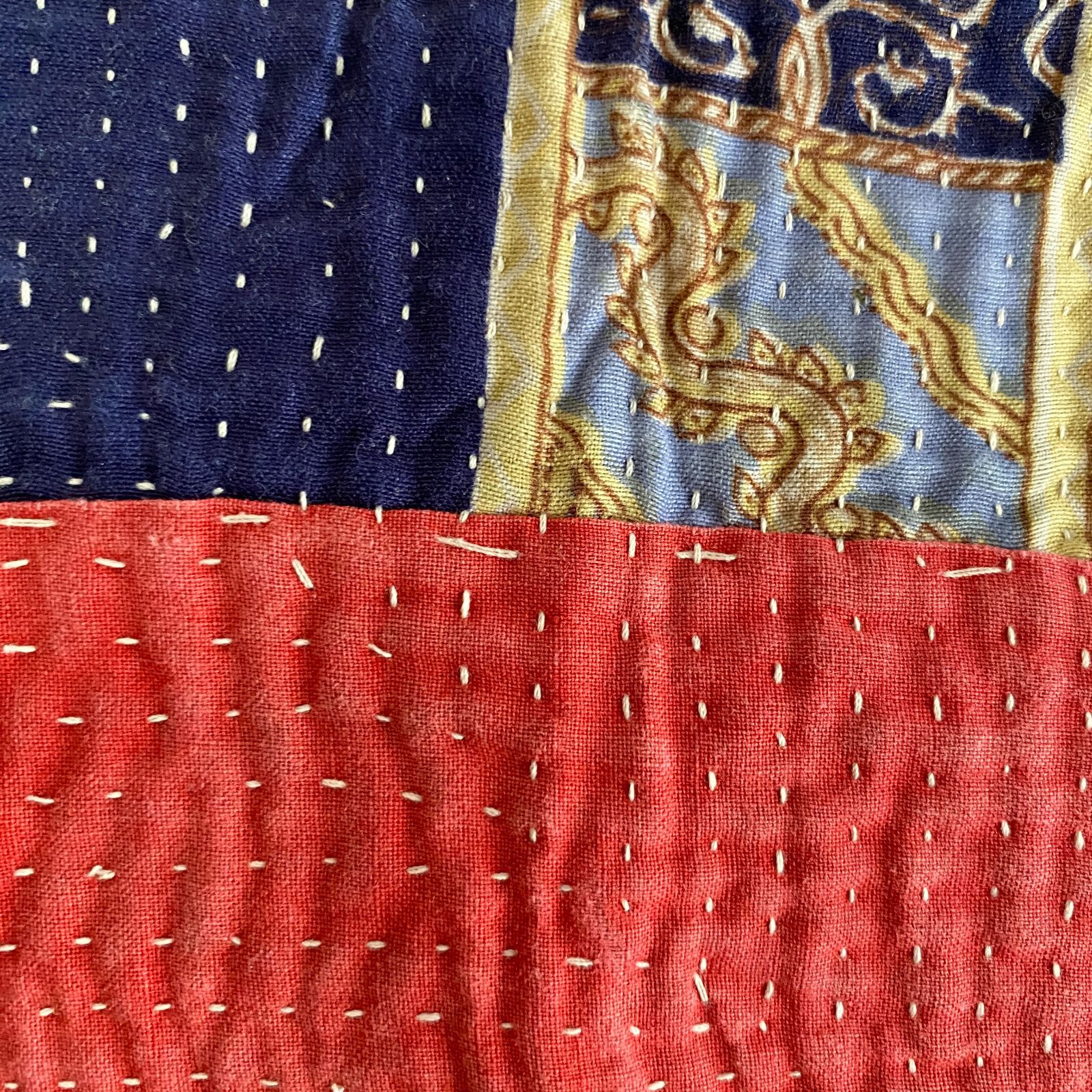 3478 ラリーキルト カンタキルト オールドファブリック ハギレ 赤