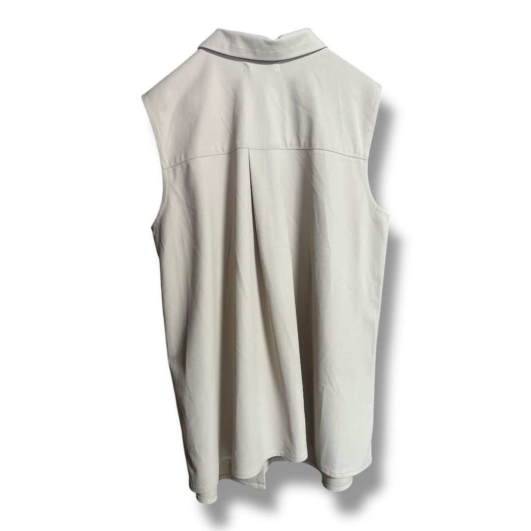 L Or ロル アシンメトリー シャツ ノースリーブ ブラウス トップス オフィス タンクトップ レディース サイズF ベージュ 夏 2 No.K 994