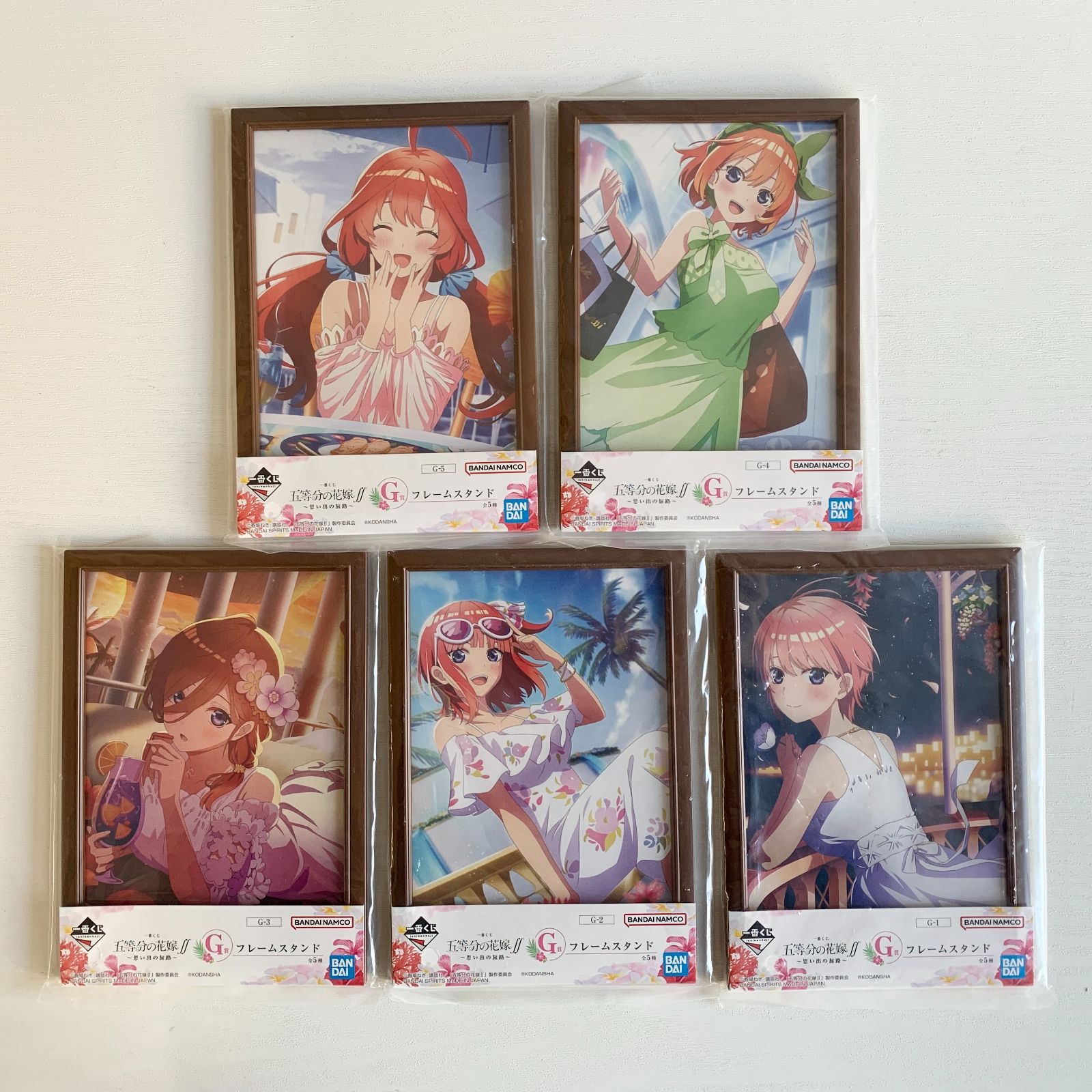 五等分の花嫁 一番くじ 思い出の旅路 G賞 フレームスタンド5種 コンプ