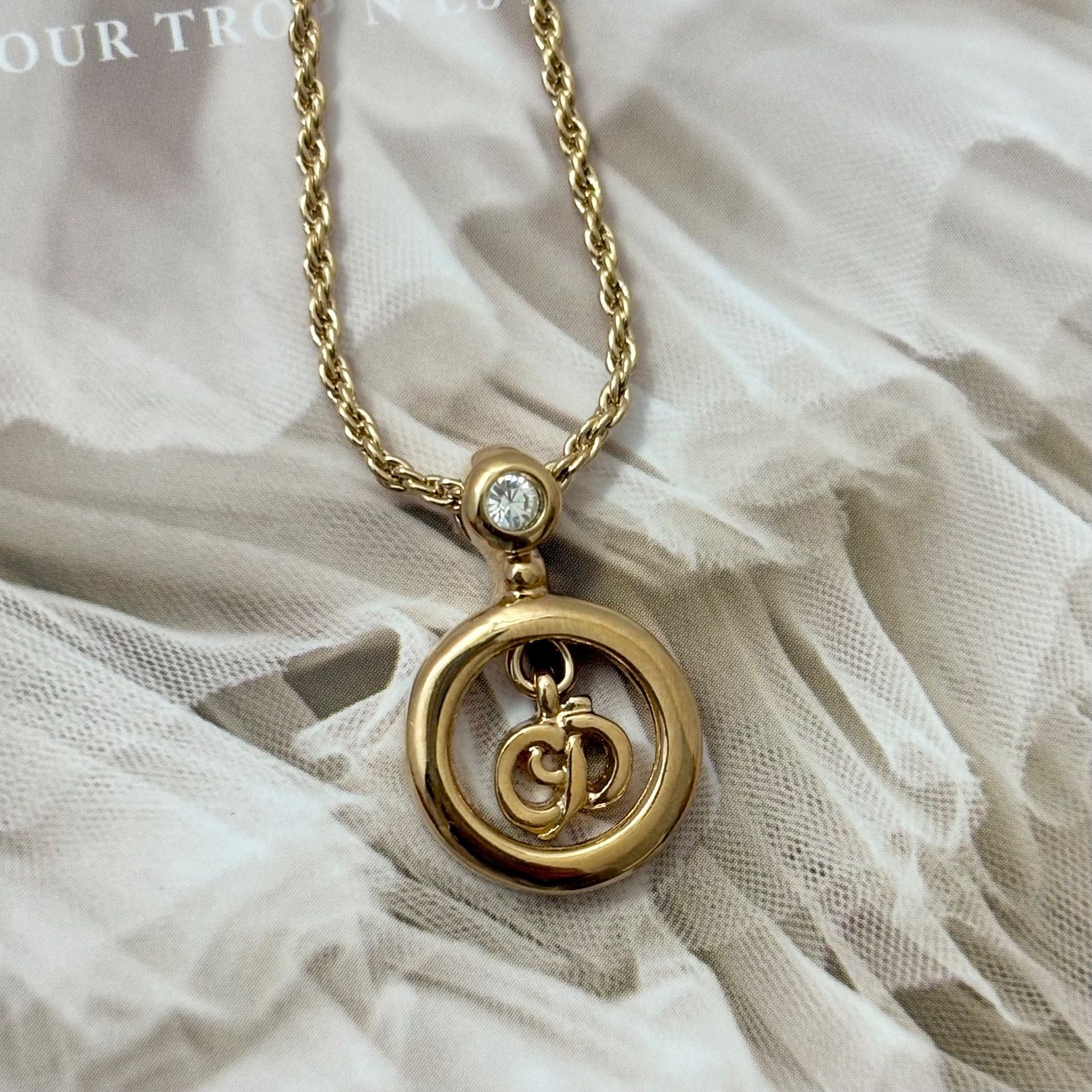 箱付き】【未使用品】クリスチャンディオール CDロゴ ラインストーン