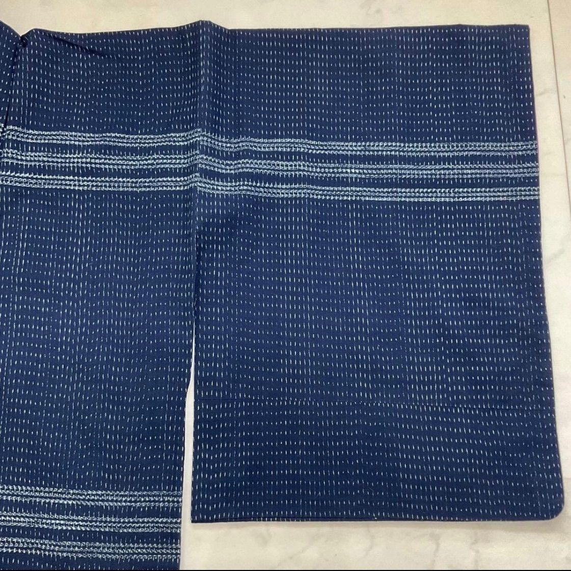 kimomo one ◆kimonoarisa◆厳選◆本場久留米絣◆本藍染手織木綿◆ ◆胴抜き仕立て◆広衿◆裄長◆ロング◆裄66.5肩丈160◆着物帯小紋普段着名古屋帯洒落袋帯半幅帯