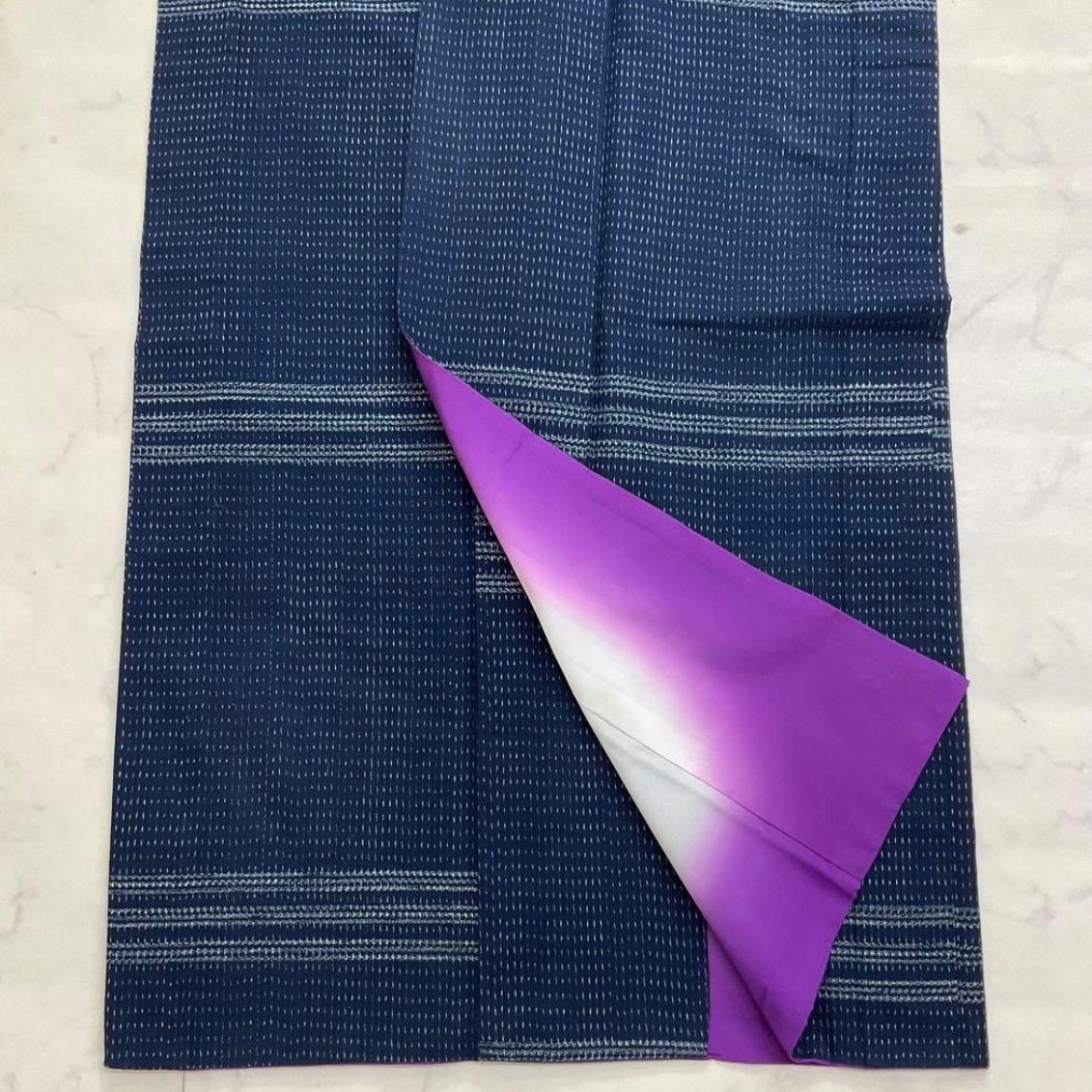 kimomo+one ◇kimonoarisa◇厳選◇本場久留米絣◇本藍染手織木綿◇美品