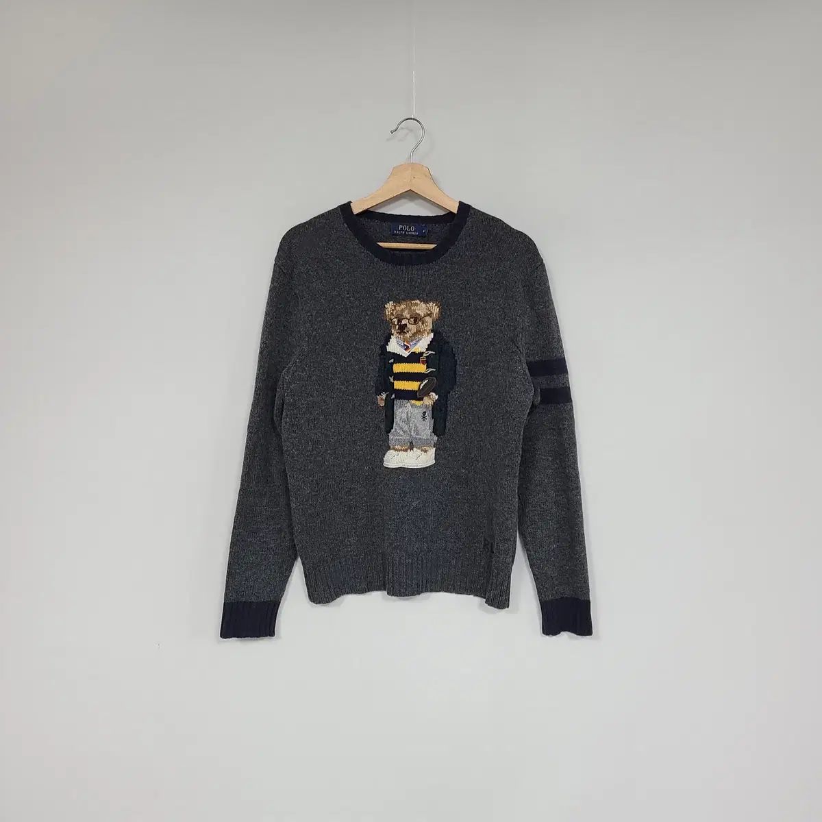 ポロ ラルフローレン メンズ クマ セーター グレー ヘザー M