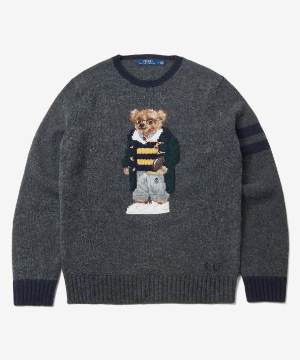 ポロ ラルフローレン メンズ クマ セーター グレー ヘザー M