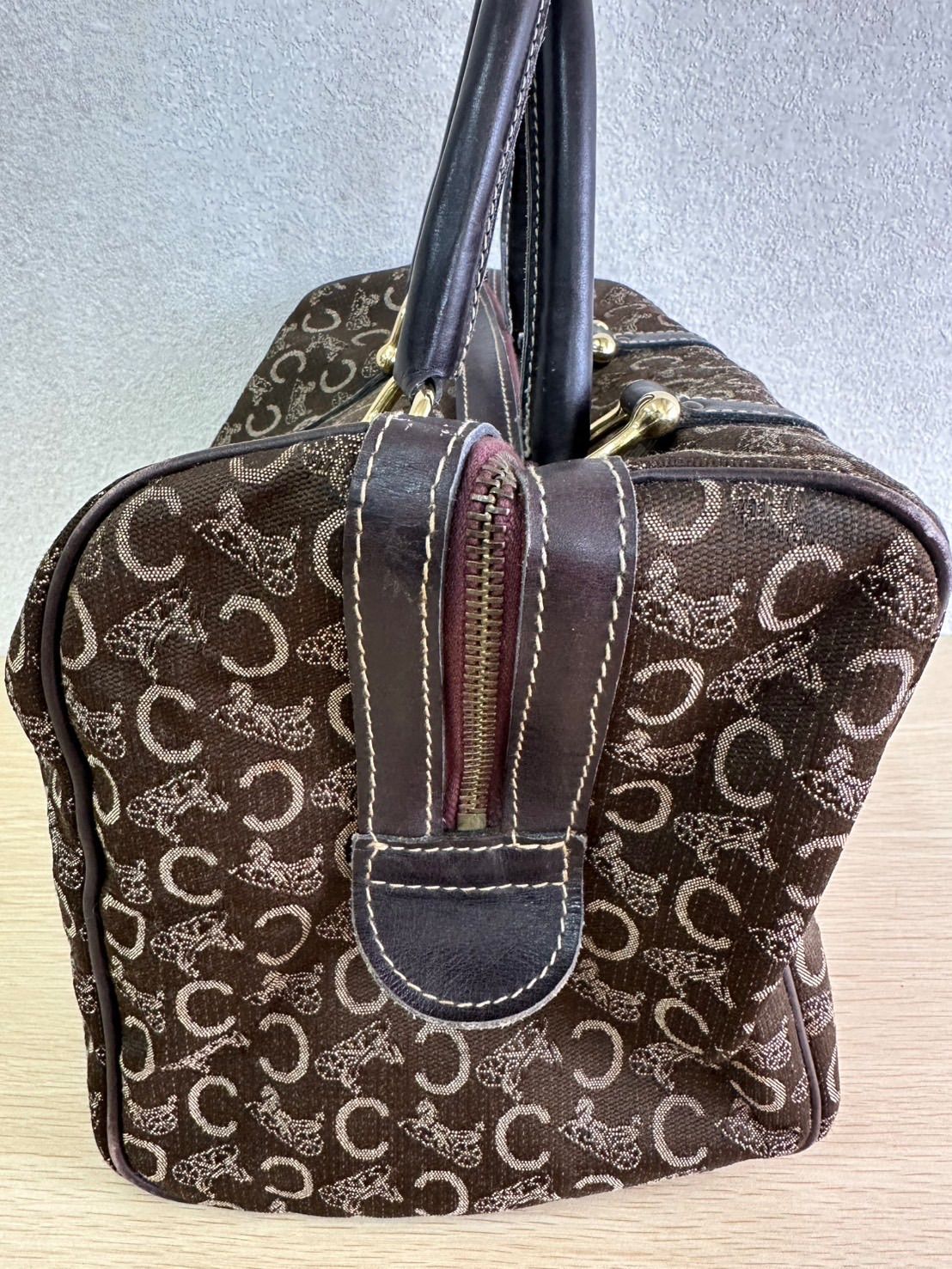 CELINE オールドセリーヌ ハンドバッグ ミニボストン 馬車金具 C