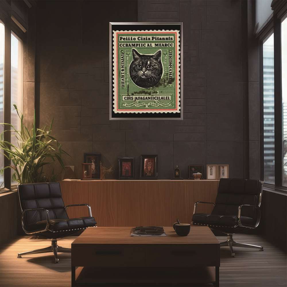 B3サイズ（約36x51cm）】【lh-poster-1596】【フレーム付き】切手風