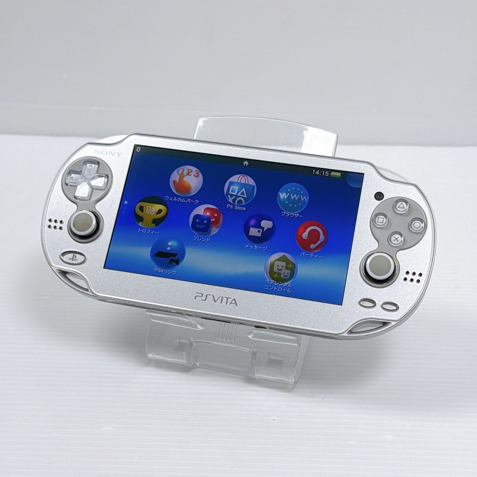 PSVITA PCH 1000 アイスシルバー 外装 PlayStation Vita FW 3.74 遊べるセット ソニー プレイステーション